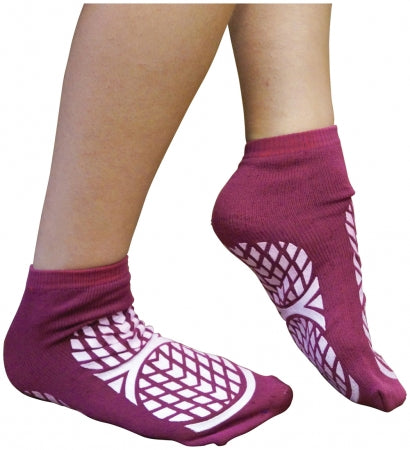 Double Sided Non Slip Patient Slipper Socks - PURPLE